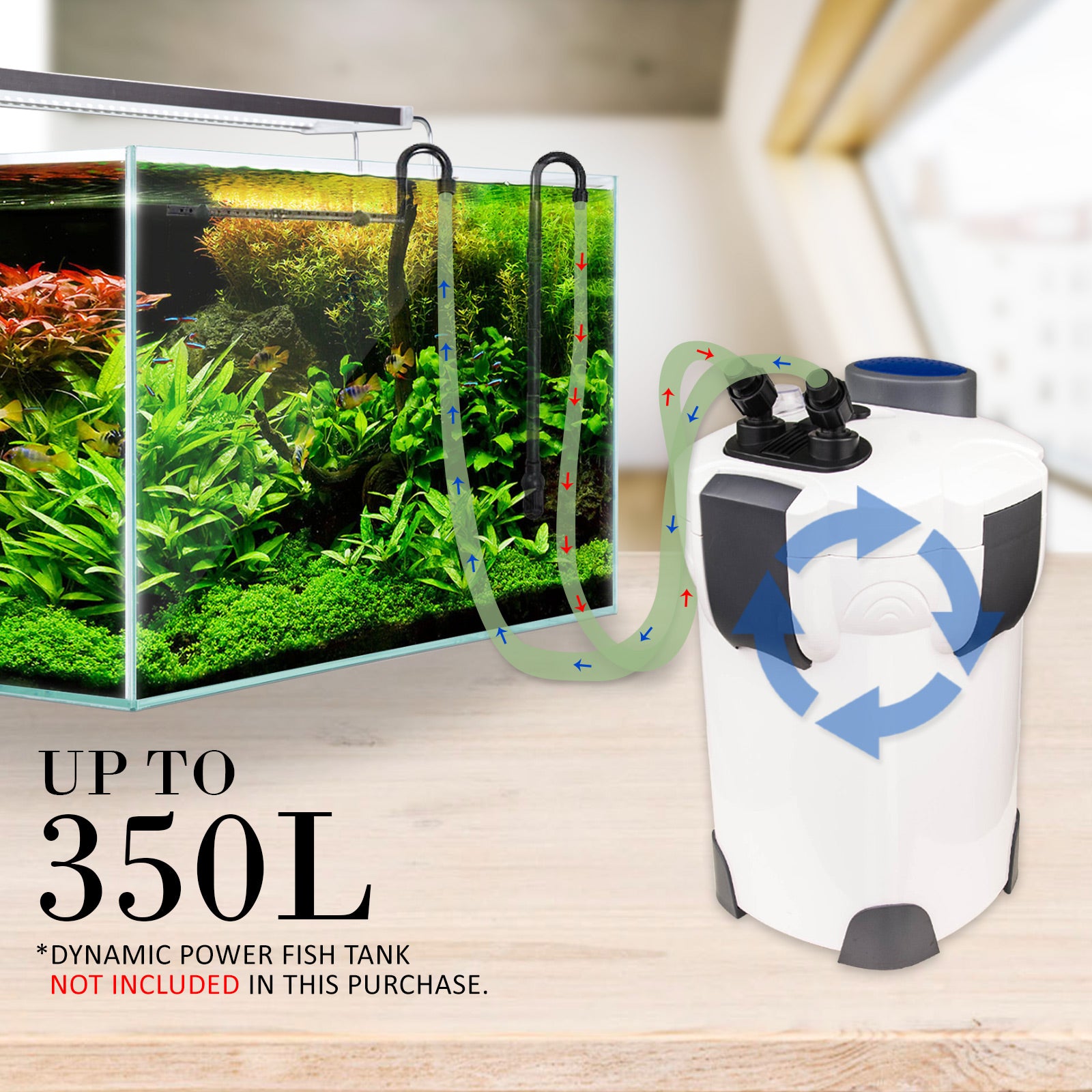Aquarium Filters & Pumps: Aquarium UV Light External Canister Filter 1400L/H + Media Kit
