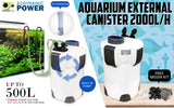 Aquarium Filters & Pumps: Aquarium UV Light External Canister Filter 2000L/H + Media Kit