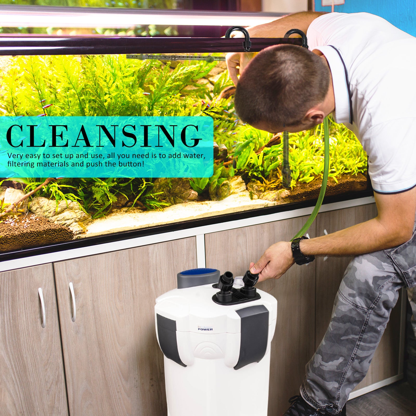 Aquarium Filters & Pumps: Aquarium UV Light External Canister Filter 2000L/H + Media Kit