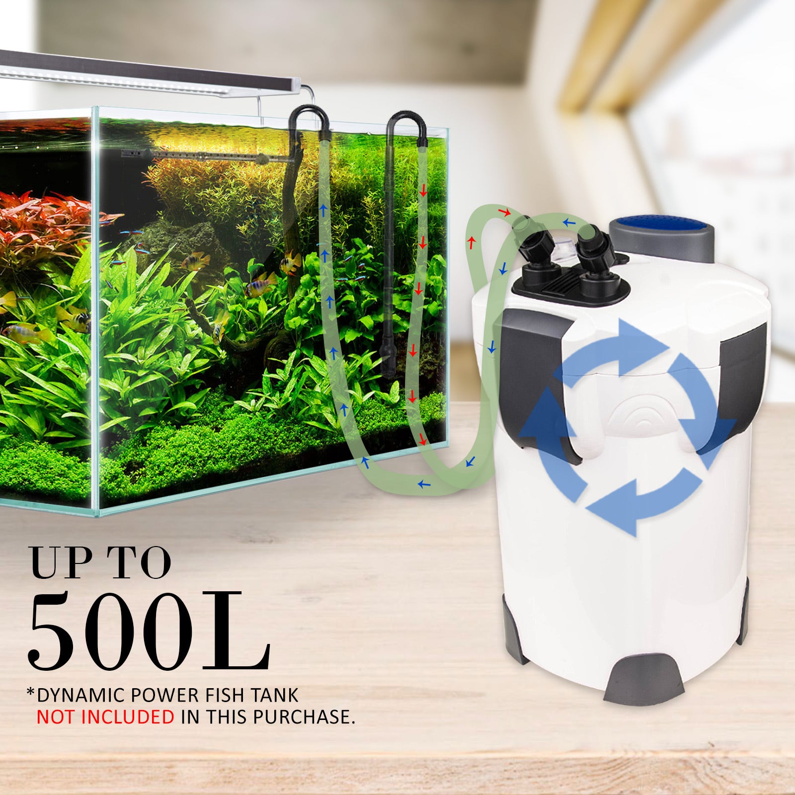 Aquarium Filters & Pumps: Aquarium UV Light External Canister Filter 2000L/H + Media Kit