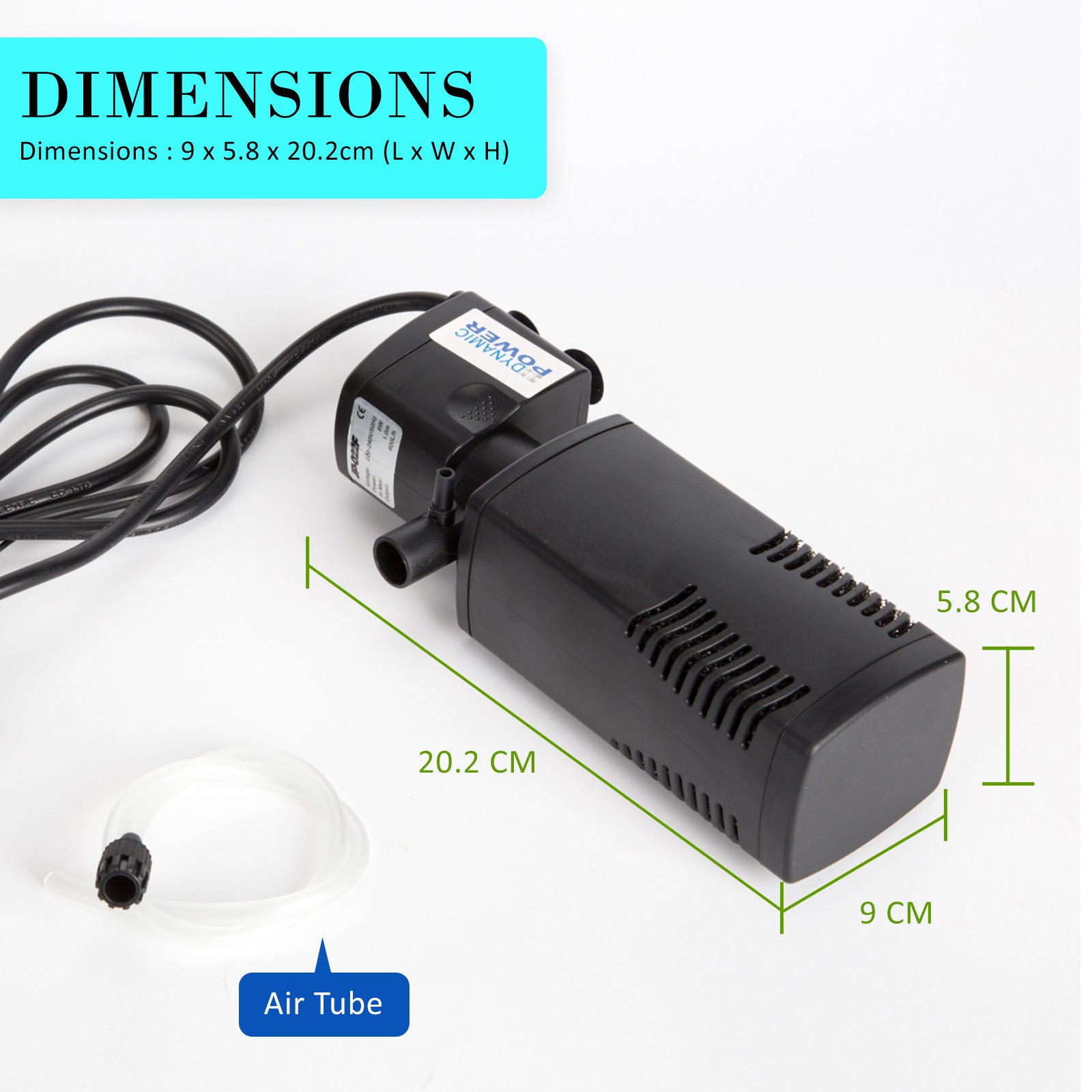 Aquarium Filters & Pumps: Aquarium Submersible Filter Pond Pump 600L/H 8W 1m