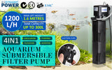 Aquarium Filters & Pumps: Aquarium Submersible Filter Pond Pump 1200L/H 22W 1.6m