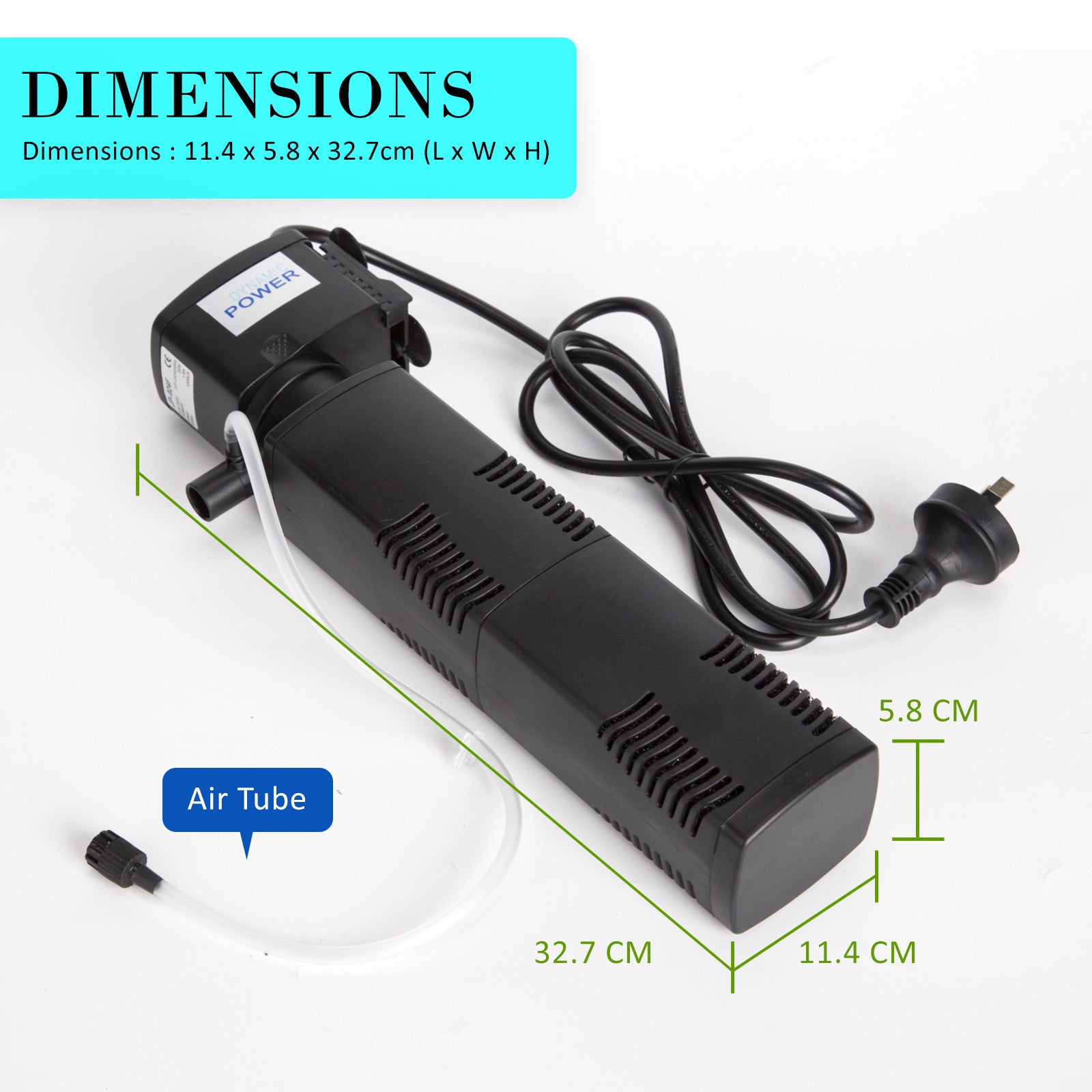 Aquarium Filters & Pumps: Aquarium Submersible Filter Pond Pump 1200L/H 22W 1.6m