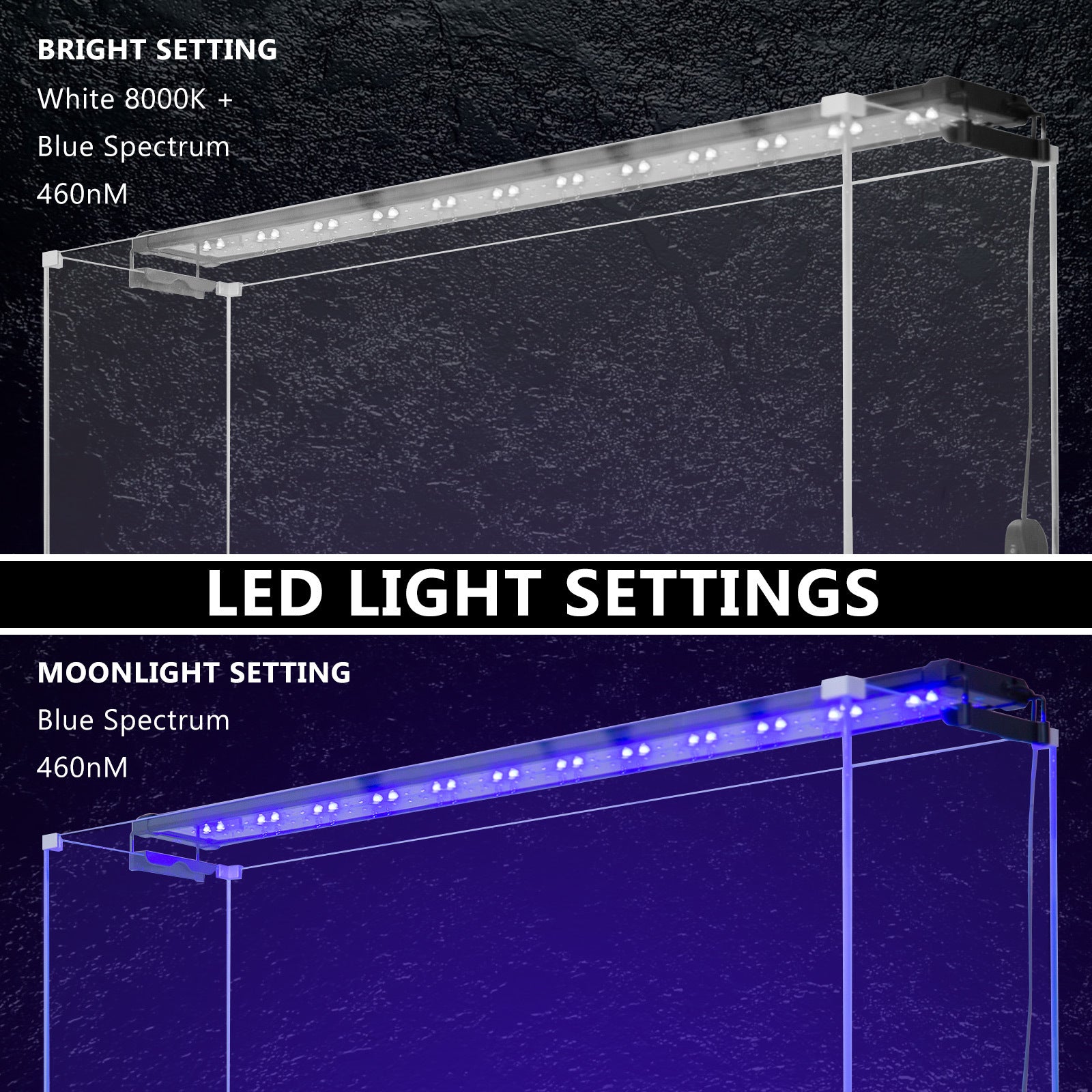 Aquarium Lighting: 27W Aquarium Blue White LED Light for Tank 95-115cm