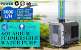 Aquarium Filters & Pumps: Aquarium Submersible Pond Water Pump 3000L/H 55W 3m