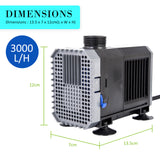 Aquarium Filters & Pumps: Aquarium Submersible Pond Water Pump 3000L/H 55W 3m
