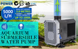 Aquarium Filters & Pumps: Aquarium Submersible Pond Water Pump 5000L/H 80W 3.8m