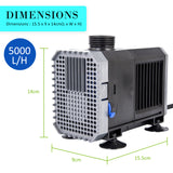 Aquarium Filters & Pumps: Aquarium Submersible Pond Water Pump 5000L/H 80W 3.8m