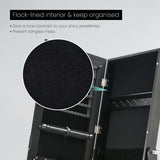 Makeup Organisation & Storage: Mirror Jewellery Cabinet Organiser 2 Drawers LOWE 146cm BLACK