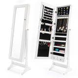 Makeup Organisation & Storage: Mirror Jewellery Cabinet Organiser 2 Drawers LOWE 146cm WHITE