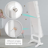 Makeup Organisation & Storage: Mirror Jewellery Cabinet Organiser 2 Drawers LOWE 146cm WHITE