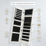 Makeup Organisation & Storage: Mirror Jewellery Cabinet Organiser 2 Drawers LOWE 146cm WHITE
