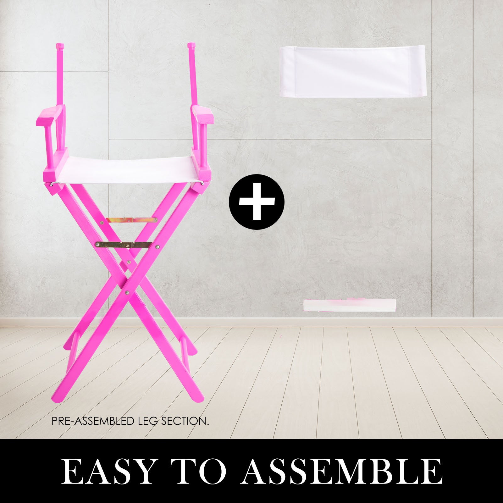 Table & Bar Stools: Director Movie Folding Tall Chair 76cm PINK HUMOR