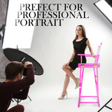 Table & Bar Stools: Director Movie Folding Tall Chair 76cm PINK HUMOR