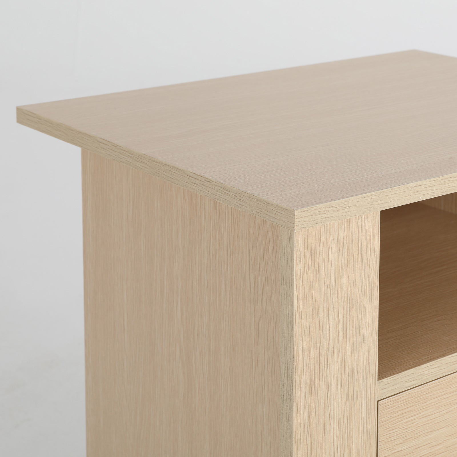 Bedside Tables: 2X Bedside Table Side Storage Cabinet Nightstand Bedroom 2 Drawer 1 Shelf ZURI OAK