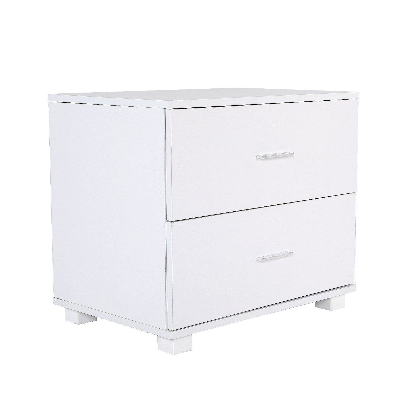 Bedside Tables: Bedside Table Side Storage Cabinet Nightstand Bedroom 2 Drawer Legs ETTA WHITE