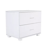 Bedside Tables: Bedside Table Side Storage Cabinet Nightstand Bedroom 2 Drawer Legs ETTA WHITE