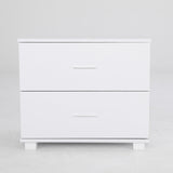 Bedside Tables: Bedside Table Side Storage Cabinet Nightstand Bedroom 2 Drawer Legs ETTA WHITE