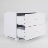 Bedside Tables: Bedside Table Side Storage Cabinet Nightstand Bedroom 2 Drawer Legs ETTA WHITE