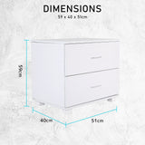 Bedside Tables: Bedside Table Side Storage Cabinet Nightstand Bedroom 2 Drawer Legs ETTA WHITE