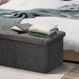 Ottomans & Footstools: Foldable Storage Ottoman - Flip Lid Side Table Toy Blanket Organiser Seat KIRA BLACK