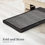 Ottomans & Footstools: Foldable Storage Ottoman - Flip Lid Side Table Toy Blanket Organiser Seat KIRA BLACK