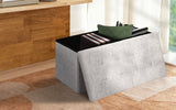 Ottomans & Footstools: Foldable Storage Ottoman - Flip Lid Side Table Toy Blanket Organiser Seat KIRA GREY