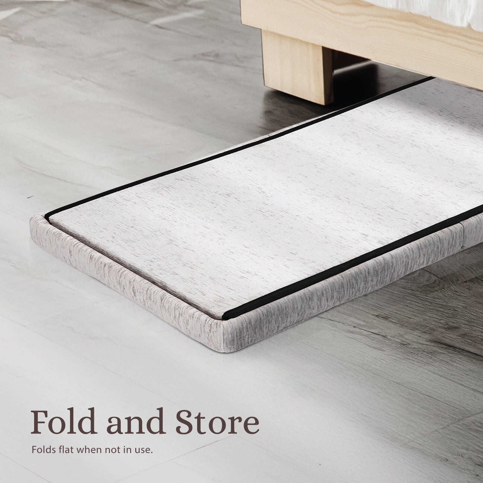 Ottomans & Footstools: Foldable Storage Ottoman - Flip Lid Side Table Toy Blanket Organiser Seat KIRA GREY