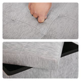 Ottomans & Footstools: Foldable Storage Ottoman - Flip Lid Side Table Toy Blanket Organiser Seat KIRA GREY