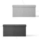 Ottomans & Footstools: Foldable Storage Ottoman - Flip Lid Side Table Toy Blanket Organiser Seat KIRA GREY