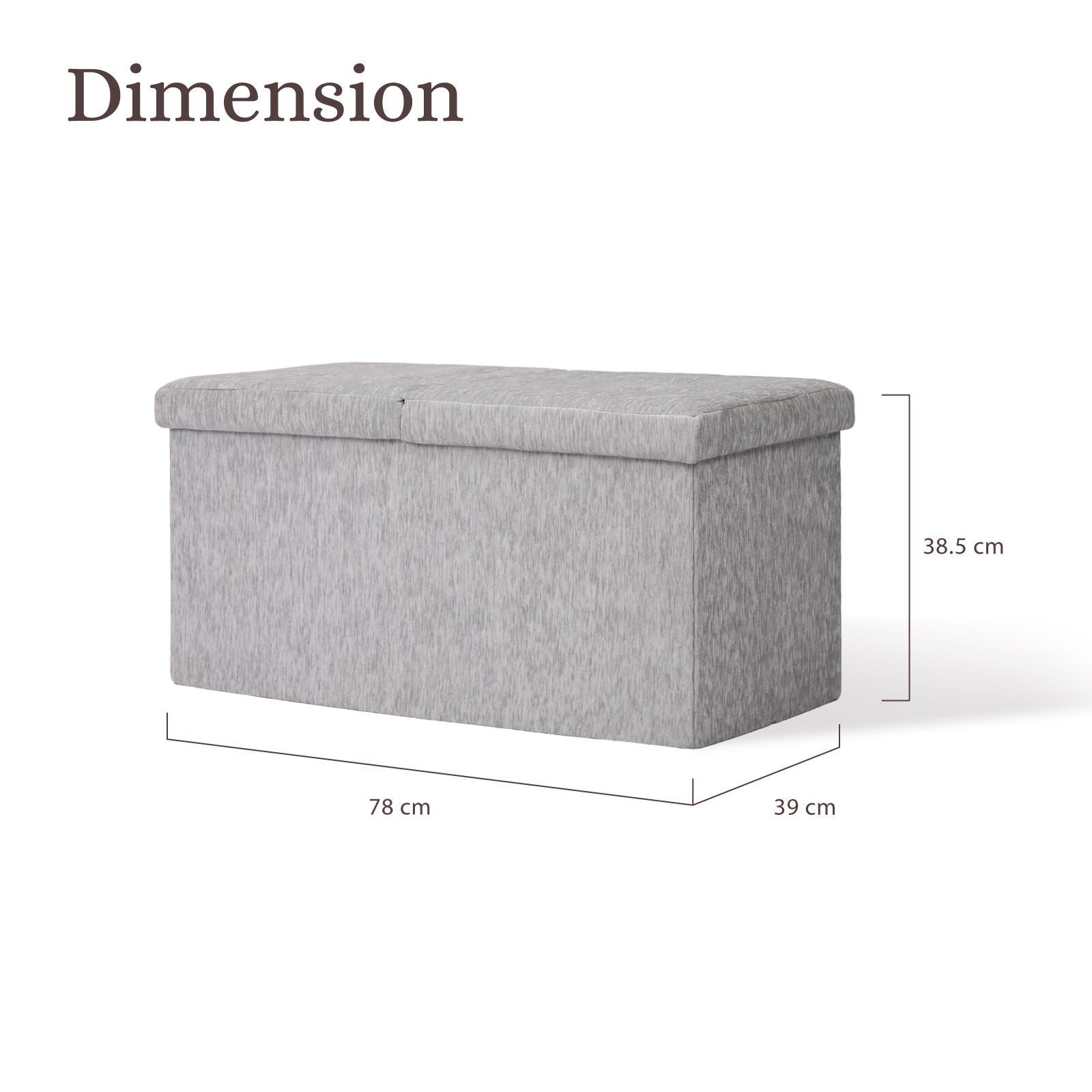 Ottomans & Footstools: Foldable Storage Ottoman - Flip Lid Side Table Toy Blanket Organiser Seat KIRA GREY