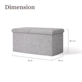 Ottomans & Footstools: Foldable Storage Ottoman - Flip Lid Side Table Toy Blanket Organiser Seat KIRA GREY