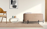 Ottomans & Footstools: La Bella Coffee Table Storage Ottoman - Velvet Blanket Box Bench DEMI - CAMEL BEIGE