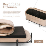 Ottomans & Footstools: La Bella Coffee Table Storage Ottoman - Velvet Blanket Box Bench DEMI - CAMEL BEIGE
