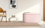 Ottomans & Footstools: Coffee Table Storage Ottoman - Chenille Fabic Padded Blanket Box Bench CELIA - PINK