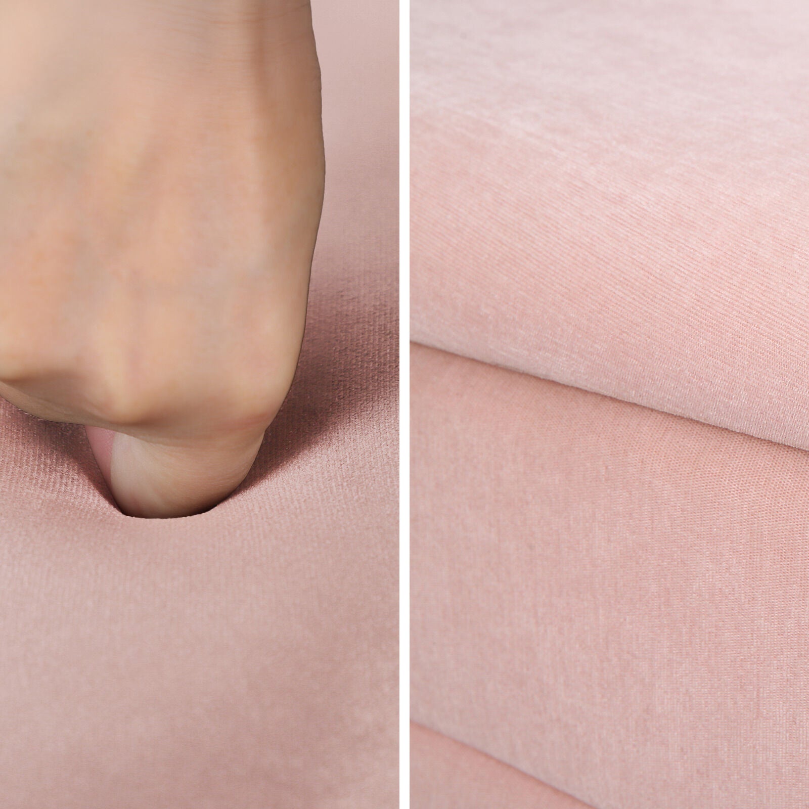 Ottomans & Footstools: Coffee Table Storage Ottoman - Chenille Fabic Padded Blanket Box Bench CELIA - PINK