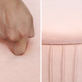 Ottomans & Footstools: Side Table Storage Ottoman - Velvet Padded Stool Vanity Footstool REMY PINK