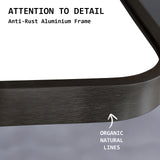 2 Set Wall Arch Mirror Arc Aluminum Frame Bathroom 50x100cm BLACK