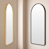 2 Set Wall Arch Mirror Arc Aluminum Frame Bathroom 50x100cm BLACK