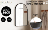 2 Set Wall Arch Mirror Arc Aluminum Frame Bathroom 50x80cm BLACK