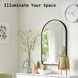 2 Set Wall Arch Mirror Arc Aluminum Frame Bathroom 50x80cm BLACK