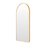 Mirrors: Wall Arch Mirror Arc Aluminum Frame Bathroom 50x100cm GOLD