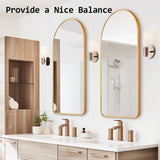 Mirrors: Wall Arch Mirror Arc Aluminum Frame Bathroom 50x100cm GOLD