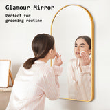 Mirrors: Wall Arch Mirror Arc Aluminum Frame Bathroom 50x100cm GOLD