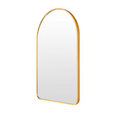 Mirrors: Wall Arch Mirror Arc Aluminum Frame Bathroom 50x80cm GOLD