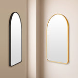 Mirrors: Wall Arch Mirror Arc Aluminum Frame Bathroom 50x80cm GOLD