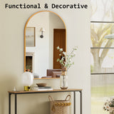 Mirrors: Wall Arch Mirror Arc Aluminum Frame Bathroom 50x80cm GOLD