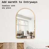 Mirrors: Wall Arch Mirror Arc Aluminum Frame Bathroom 50x80cm GOLD