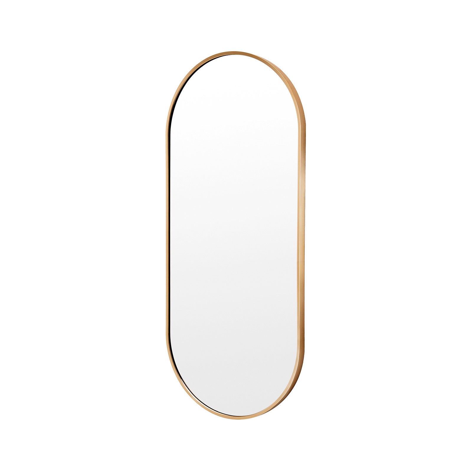 Mirrors: Wall Mirror Oval Aluminum Frame Bathroom 45x100cm GOLD