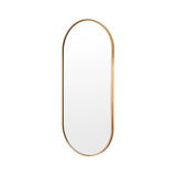 Mirrors: Wall Mirror Oval Aluminum Frame Bathroom 45x100cm GOLD